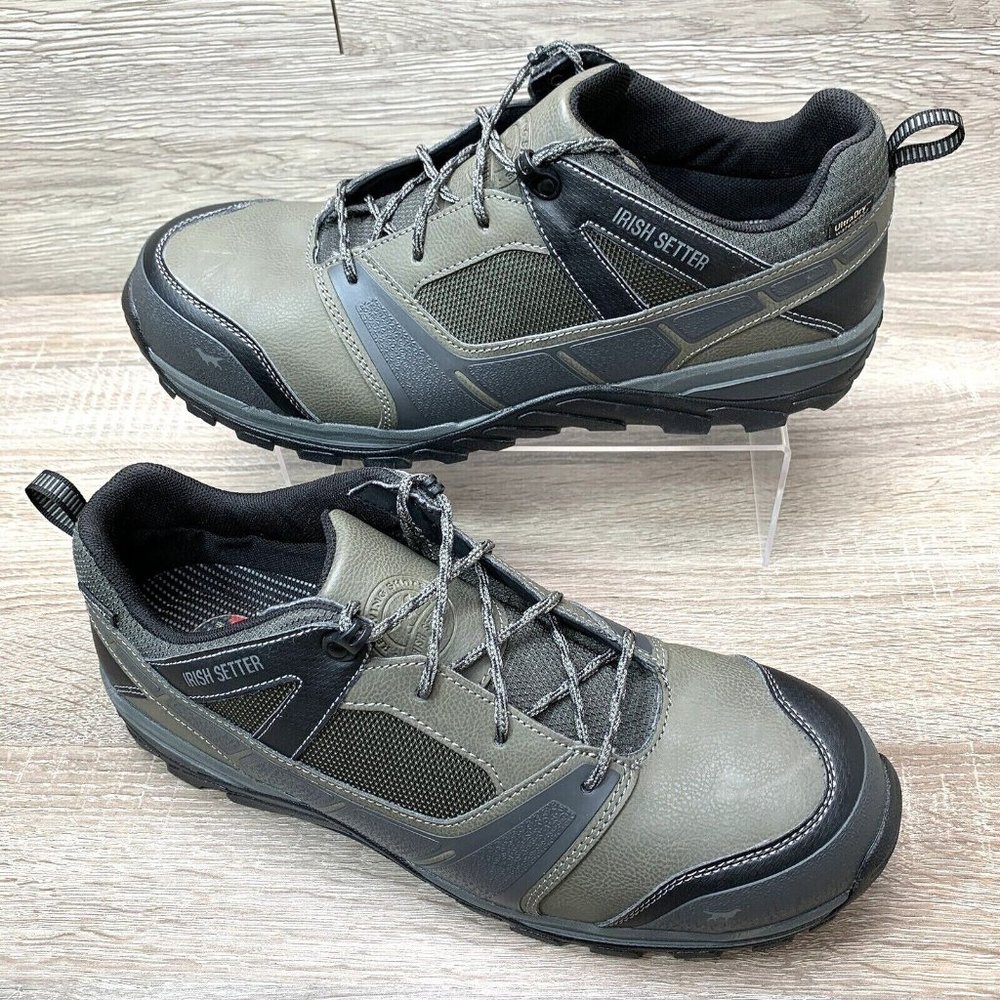 Red Wing Irish Setter Men's Rockford Work Shoe Steel Toe Waterproof Gray Sz 13 D